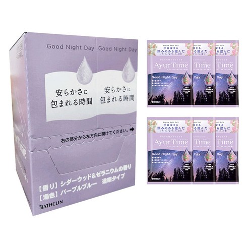 바스크린 아유르타임 입욕제 굿나잇데이 PACKET 6p, 240g, 1개