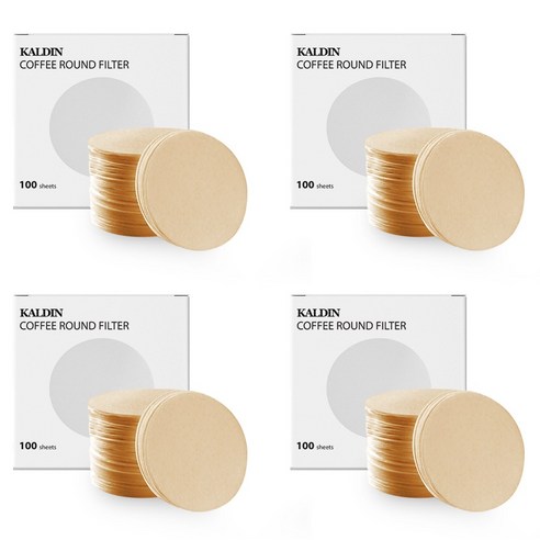 칼딘 모카포트 포터필터 더치커피기구 올 라운드 필터 브라운 53mm, 4개, 100개입