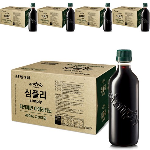 아카페라 심플리 디카페인 아메리카노 커피, 400ml, 100개