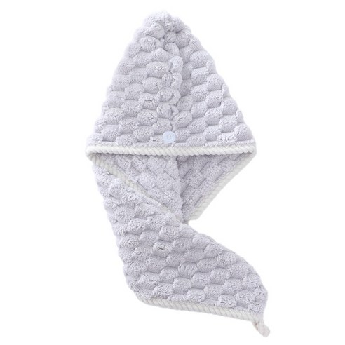 올웨일리 헤어 타월 터번 샤워캡 벨벳 수건 25 x 65 cm TSP1700, 그레이, 1개