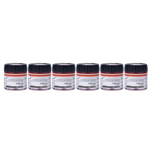 신한화구 전문가 포스터 컬러 Jar 물감 4번 스칼렛 레이크 6p, 40ml, 1색