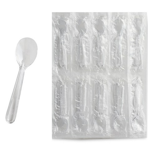 생활을그리다 개별포장 미니미니 스푼 투명 8.5cm, 1개입, 500개