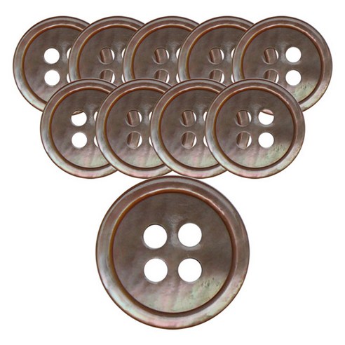 동대문단추왕 고급 리얼 자개 일반테 단추 10mm, 홍패, 10개