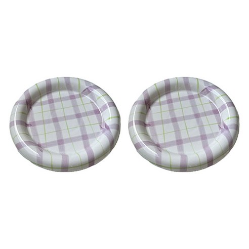 모던지 체크 빵빵 앞접시 대(20 x 2.5 cm) YJ703, 퍼플, 2개, 단품