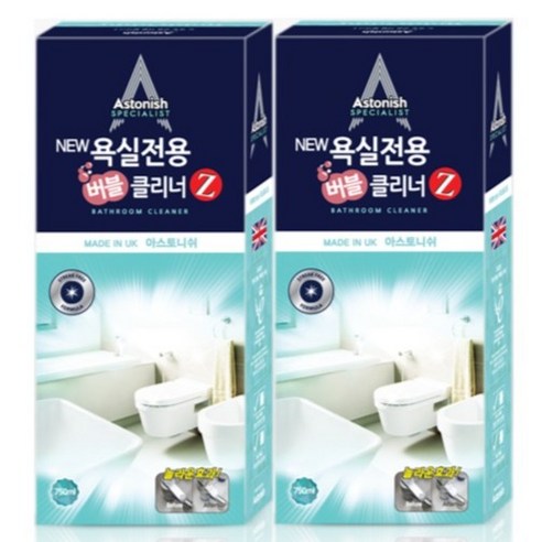 아스토니쉬 뉴 욕실 전용 버블 클리너 Z, 750ml, 2개