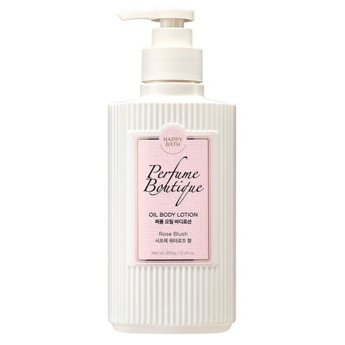해피바스 퍼퓸부티크 오일 바디로션 로즈블러쉬 시프레 워터로즈향, 350g, 1개