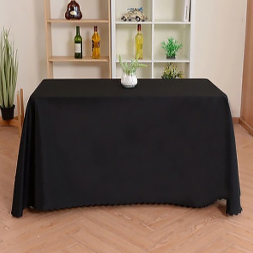로그로 식탁 테이블보 행사용, 블랙, 1개, 대(160 x 280 cm)