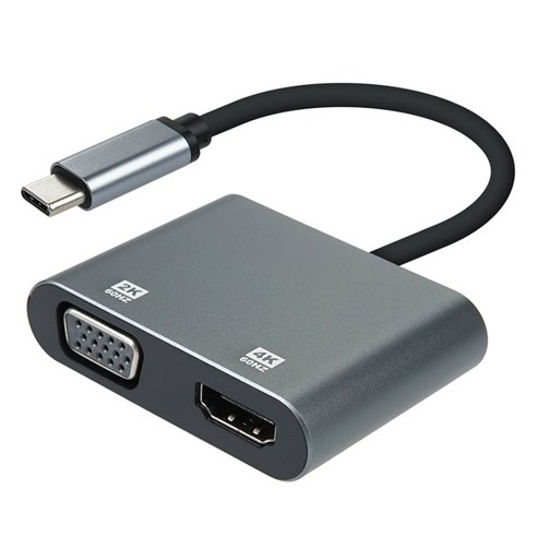 컴스마트 C타입 USB 3.1 to HDMI 4K 60Hz / VGA 1080p 60Hz 2 in 1 컨버터, 1개