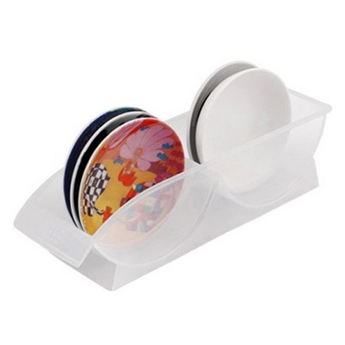 2단 간편한 주방 접시 정리대 28 x 8 cm, 투명, 1개