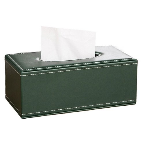 코히모 인조가죽 직사각 티슈 케이스 5W0030, 그린, 1개