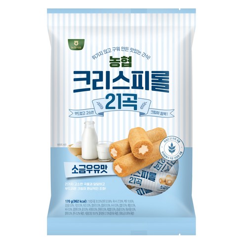 농협식품 크리스피롤 21곡 소금우유맛, 1개, 170g