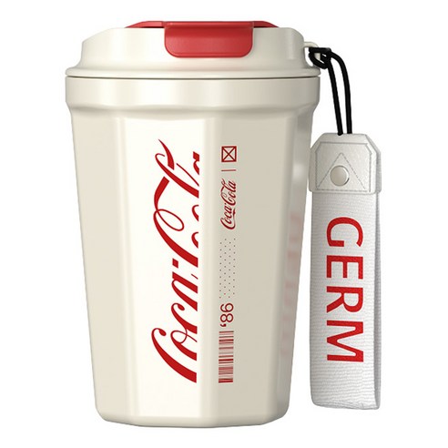 점 GERM 점 코카콜라 옥타곤 진공 텀블러, 1개, 화이트, 390ml