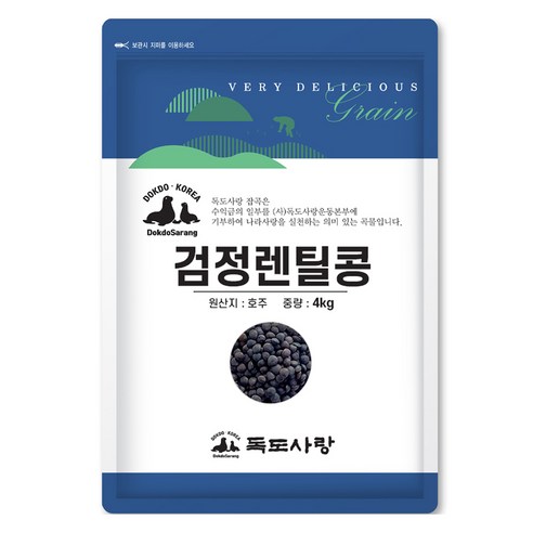 독도사랑 검정렌틸콩, 4kg, 1개