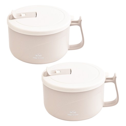 디유 전자레인지에 가능한 스텐렌지 팟 1200ml, 아이보리, 2개