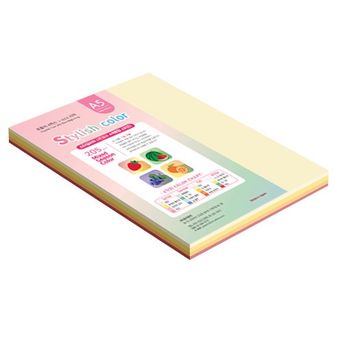종이문화 SS 스타일리쉬 시즌 두꺼운 혼합색지 205g 02 Summer, 50개, A5