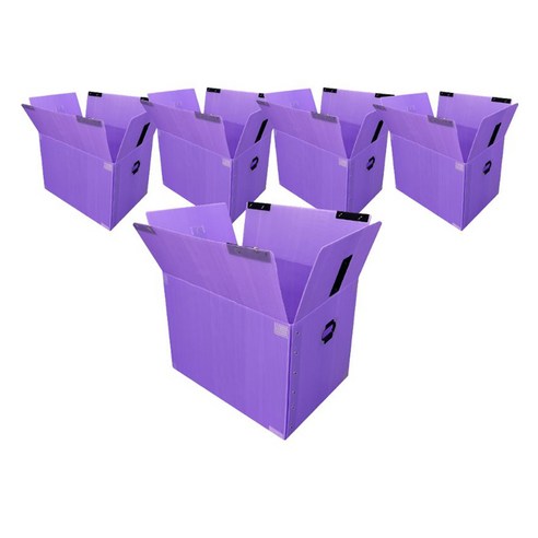 광동 손베임방지 벨크로형 이사박스, 보라색, 5개