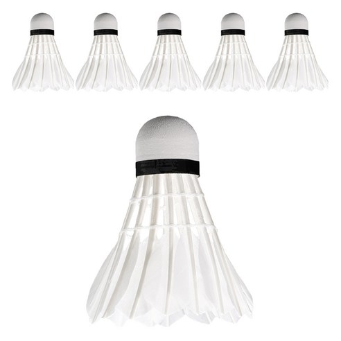 마메 레저용 거위털 셔틀콕, 6개, WHITE, 1개입