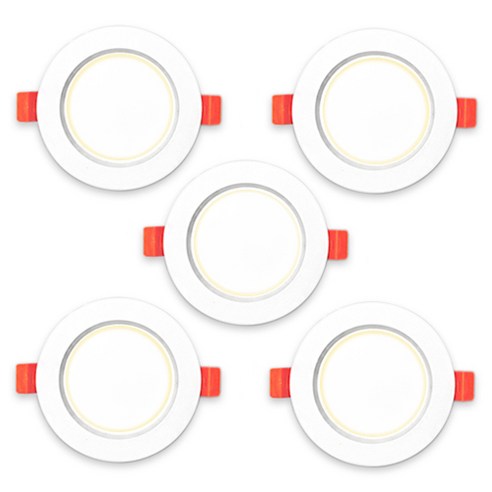 LED 70mm 다운라이트 S 5W 주백색, 화이트, 5개