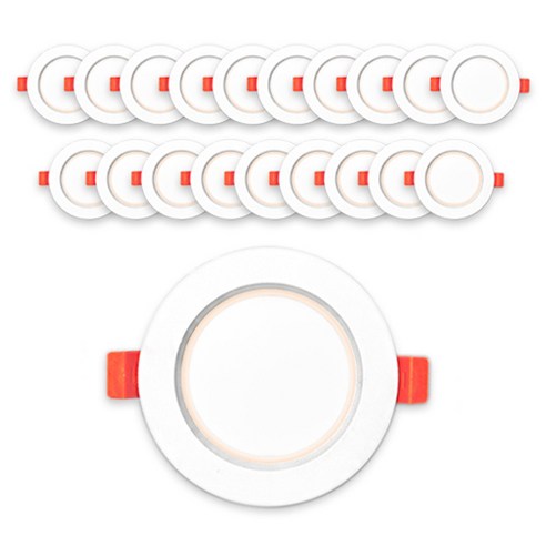 LED 145mm 다운라이트 S 15W 전구색, 화이트, 20개