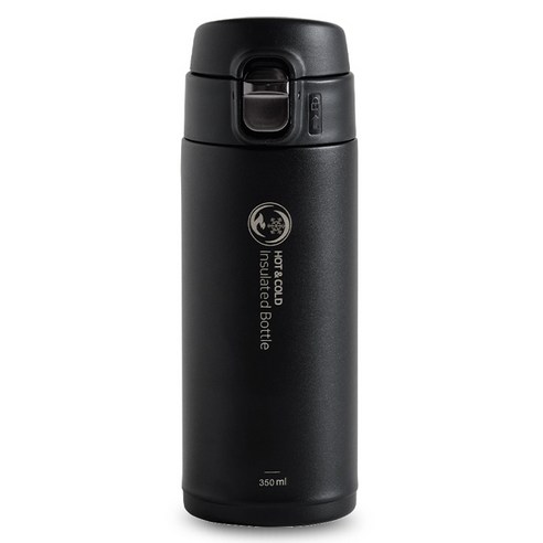 리벤스 원터치 보온보냉 스텐 보틀 텀블러, 블랙, 350ml, 1개