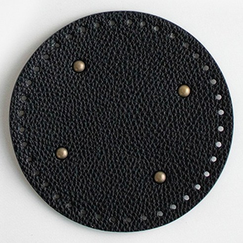 yarna 고급 원형 소꼬발 가죽 바닥 14cm, 1개, 블랙