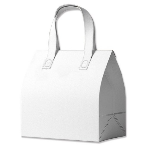 아이엔피 보온보냉 베이커리 부직포 손잡이백 화이트 소 21 x 30 x 19 cm, 5개