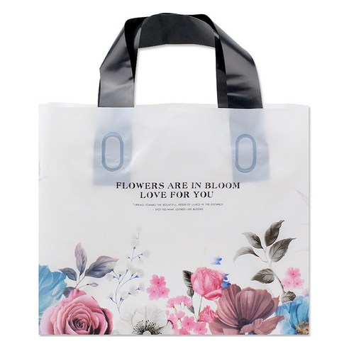 아이엔피 LDPE 손잡이 비닐백 중 35 x 25 cm, 06 블룸플라워, 25개