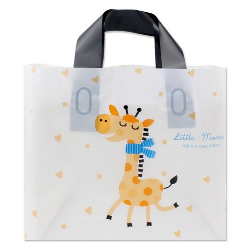 아이엔피 LDPE 손잡이 비닐백 대 40 x 30 cm, 10 큐티기린, 25개