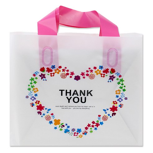 아이엔피 LDPE 손잡이 비닐백 소 30 x 20 cm, 02 땡큐하트, 25개