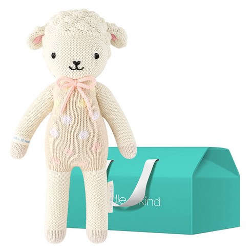 커들앤카인드 100% 핸드메이드 애착인형 + gift box 세트, 리틀 루시 램 파스텔(인형), 1세트