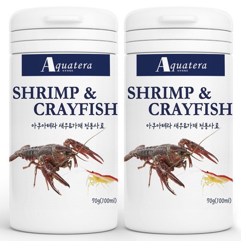아쿠아테라 프리미엄 고단백 새우 가재 전용사료, 70g, 2개