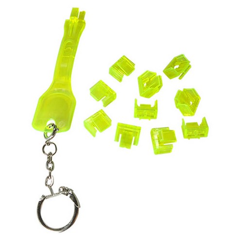 랜스타 LAN 포트 잠금장치 제거키 + 락 1cm 10p 세트 LS-LAN1021-SET, 형광노랑, 1세트