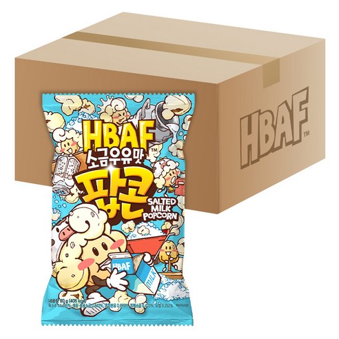 바프 소금우유맛 팝콘, 80g, 12개