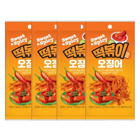 썬푸드 떡볶이 오징어, 4개, 17g