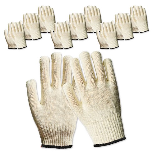 한우 면장갑 2p 세트 35g, 검정색 테두리, 10세트