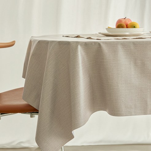 리빙공감 모던 가죽 방수 무지 테이블 식탁보, 아이보리, 2인용 와이드(140 x 90 cm), 1개
