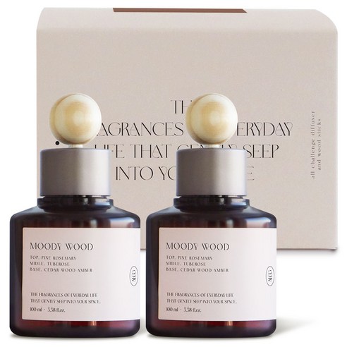 올챌린지 디퓨저, 무디우드, 100ml, 2개