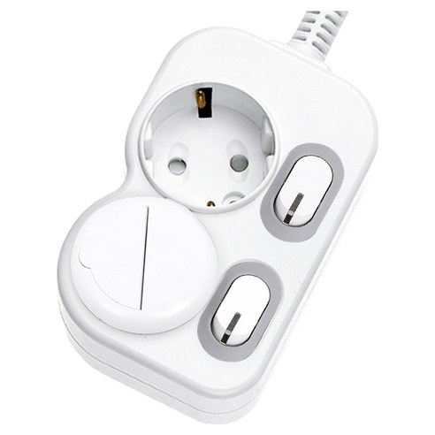 에코파워탭 개별 절전 멀티탭 2구, 3m, 화이트, 1개