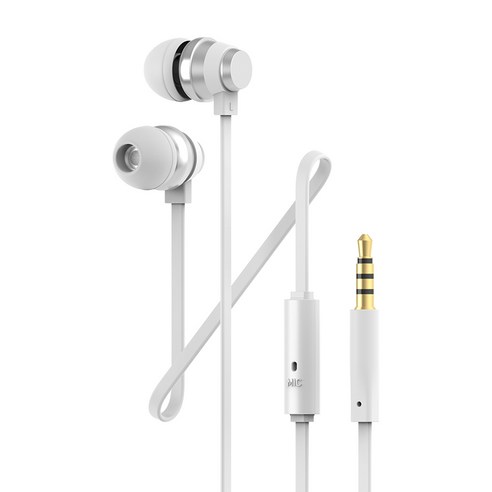 아이리버 3.5mm AUX 갤럭시 노트북 컴퓨터 알루미늄 커널형 유선 이어폰, BHC-70M, 화이트