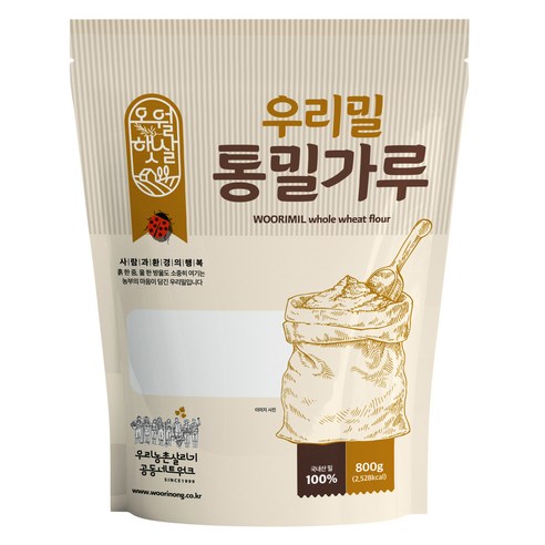 오월햇살 우리밀 통밀가루, 800g, 1개