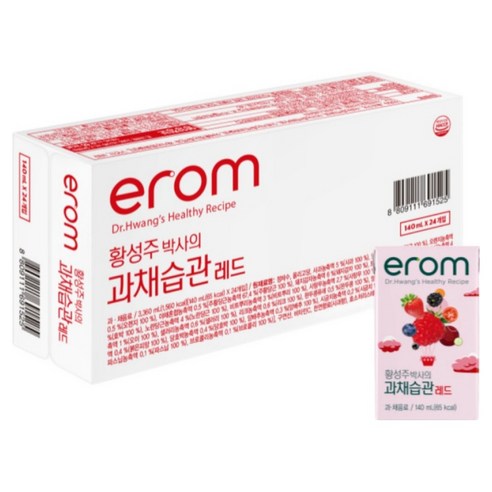 이롬 황성주 박사의 과채습관 레드, 24개, 140ml