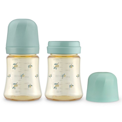 그로미미 유아용 PPSU 올리브 젖병, 피스타치오, 200ml, 2개