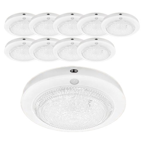 LED 방습 원형 센서등 15W, 화이트 + 주광색, 10개