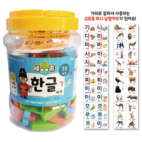 세계유통 세종 한글 자석 교구, 혼합색상, 1개