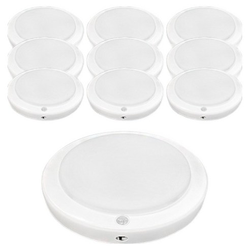 LED 스마트 원형 센서등 15W, 화이트 + 주광색, 10개