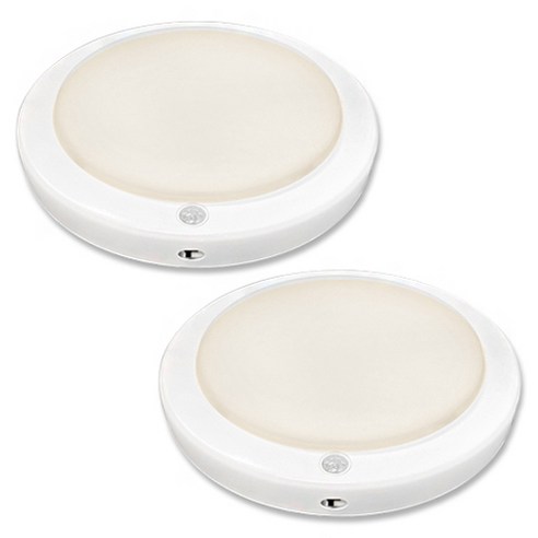 LED 스마트 원형 센서등 15W, 화이트 + 주백색, 2개