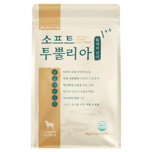 우리주 전연령 강아지 가수분해 투뿔리아 피모건강 소프트사료, 1개, 5kg, 닭