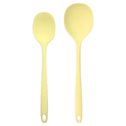 라임올리브 리빙 실리콘 조리도구 볶음스푼 + 멀티주걱 세트, YELLOW, 1세트