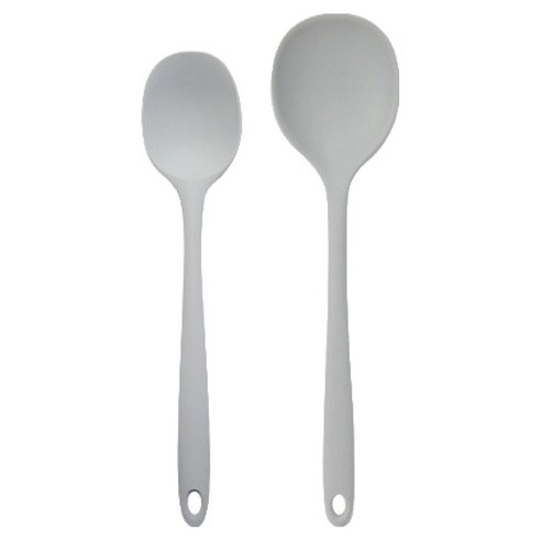 라임올리브 리빙 실리콘 조리도구 볶음스푼 + 멀티주걱 세트, LIGHT GREY, 1세트