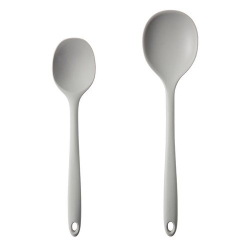 이지실리 실리콘 요리 볶음스푼 31.5cm + 멀티스푼 28cm 세트, 연그레이, 1세트